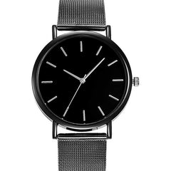 Women New Business Watch Black Mesh Band Stainless Steel Analog Quartz Wristwatch Lady Female Luxury Watches Montre Femme