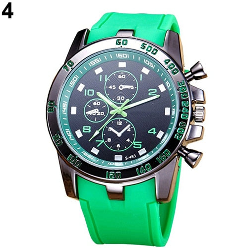 New sport watch montre homme Men\'s Fashion Casual Sport Round Dial Silicone Strap Analog Quartz Wrist Watch digital watch