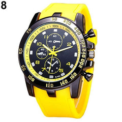 New sport watch montre homme Men\'s Fashion Casual Sport Round Dial Silicone Strap Analog Quartz Wrist Watch digital watch