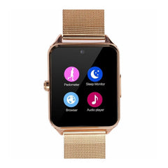 bluetooth Smart Watches Z60 430mA Smartwatch Metal Wrist Strap Support 2G SIM TF Card Android IOS Clock Message Push Phone Watch