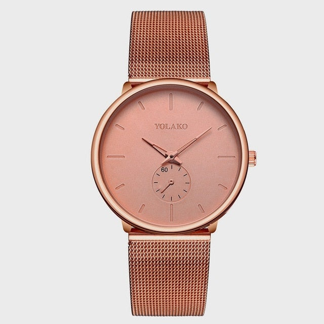 New Men Watches Fashion Minimalism Brand Quartz Casual Casual Stainless Steel Mesh Strap Ultra Thin Business WristWatch