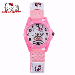 Cute Pink Simple Watches Girl Lovely Cartoon Watch Kids Children Student Leather Quartz Watch Baby Clock Gift Boys montre enfant