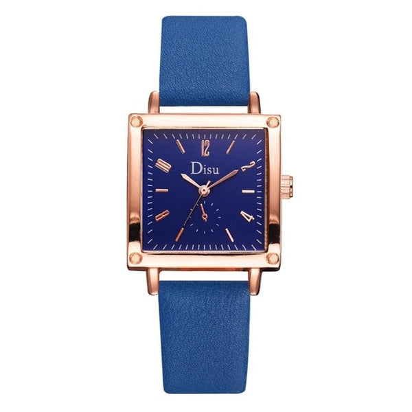 Luxury Brand Square Dial Ladies Watch Fashion Women Watches Girl Gift Clock Dress Leather Quartz WristWatch Zegarek Damski 2019