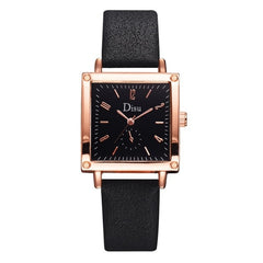 Luxury Brand Square Dial Ladies Watch Fashion Women Watches Girl Gift Clock Dress Leather Quartz WristWatch Zegarek Damski 2019