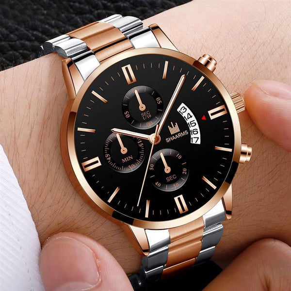 2019 Men Sports Watch Military Stainless Steel Quartz Wristwatch Luxury Brand Business Date Watches For Man Relogio Masculino