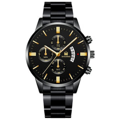 2019 Men Sports Watch Military Stainless Steel Quartz Wristwatch Luxury Brand Business Date Watches For Man Relogio Masculino