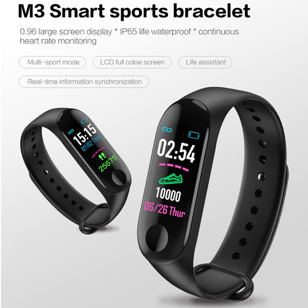 M3 Bluetooth Smart Watch Heart Rate Blood Pressure Monitor Fitness Tracker Smart Bracelet Band Waterproof Sport Wristband