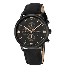 Hot relogio Fashion Watches Watch Women Geneva Men Watch Date Synthetic Leather Quartz Clock Wristwatches relogio masculino #A