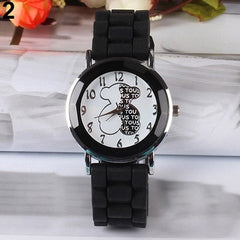 Fashion Classic Silicone Women Watch Simple Bear Style Quartz Wristwatch Silicone Rubber Casual Dress Girl Relogio masculino