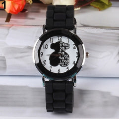 Fashion Classic Silicone Women Watch Simple Bear Style Quartz Wristwatch Silicone Rubber Casual Dress Girl Relogio masculino