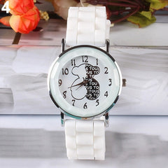 Fashion Classic Silicone Women Watch Simple Bear Style Quartz Wristwatch Silicone Rubber Casual Dress Girl Relogio masculino