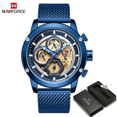 NAVIFORCE Brand Luxury Men's Analog Quartz Wrist watches Man Fashion Sport Chronograph Watch Men Clock Relogio Masculino 2019