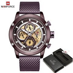 NAVIFORCE Brand Luxury Men's Analog Quartz Wrist watches Man Fashion Sport Chronograph Watch Men Clock Relogio Masculino 2019