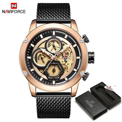 NAVIFORCE Brand Luxury Men's Analog Quartz Wrist watches Man Fashion Sport Chronograph Watch Men Clock Relogio Masculino 2019