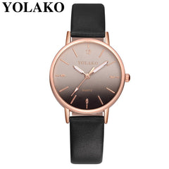 YOLAKO New Arrival Thin Leather Casual Luxury Woman Watch Ladies Quartz Watch Female Bracelet Women Watches Colok Reloj 933