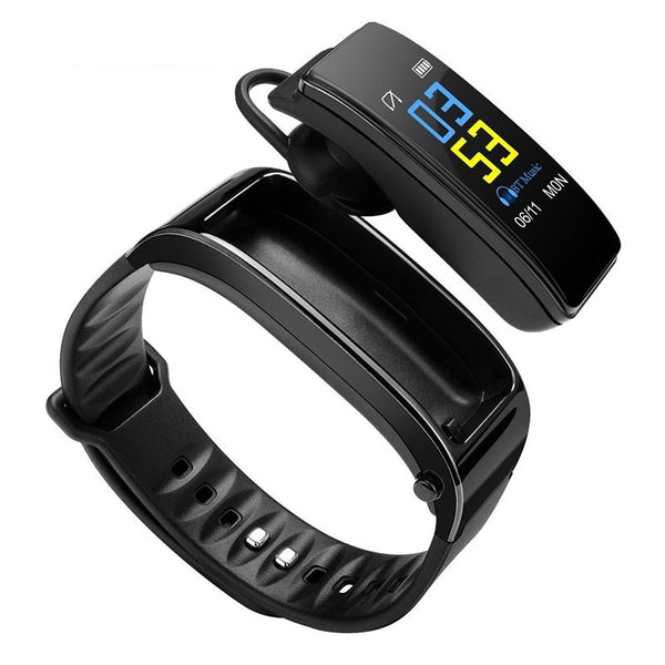 Smart Band Heart Rate Sport Smart Bracelet Activity Tracker Fitness Smartband 2-In-1 Smart Bracelet + Bluetooth Earphone 2019