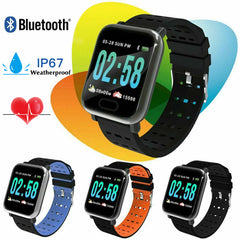 Rechargeable A6 Waterproof Smart Watch With Heart Rate Monitor Fitness Tracker Blood Pressure Smartwatch For Android IOS