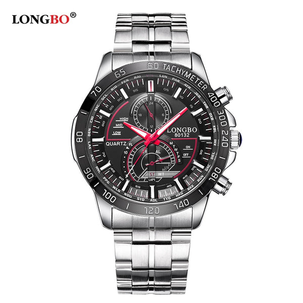 LONGBO 80132 Waterproof Mens Watches Top Brand Luxury Full Steel Business Watch Men Sport Quartz Wrist Watch Relogio Masculino