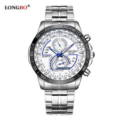 LONGBO 80132 Waterproof Mens Watches Top Brand Luxury Full Steel Business Watch Men Sport Quartz Wrist Watch Relogio Masculino