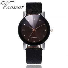 Vansvar Simple Women Watch Luxury Brand Casual Simple Quartz Clock For Women Leather Strap Wrist Watch Relogio Masculino D30