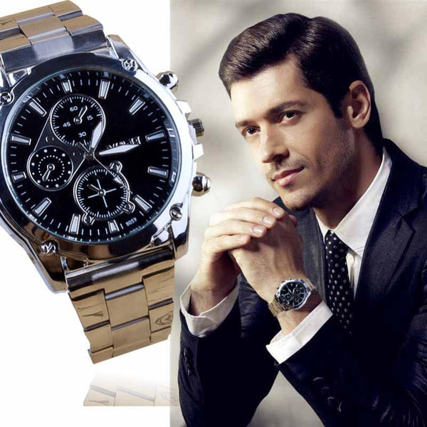 Men's Watch 1PC Business About Men Stainless Steel Band Machinery Sport Quartz Watch drop shipping             2018JUL9