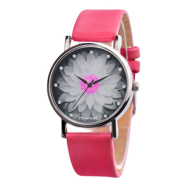 New Fashion Ladies Watch Womens Flower Casual Leather Analog Quartz Wrist Watches Quartz Clock Gifts Relogio Feminino 2019 Q60