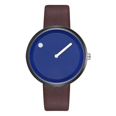 Minimalist Style Leather Wristwatches Women Men Creative Black White Design Dot & Line Simple Face Quartz Watches Gift Clock