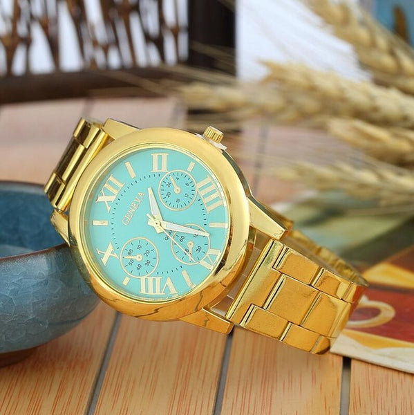 2019 New Brand 3 Eyes Gold Geneva Casual Quartz Watch Women Stainless Steel Dress Watches Relogio Feminino Ladies Clock Hot Sale