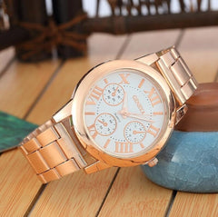 2019 New Brand 3 Eyes Gold Geneva Casual Quartz Watch Women Stainless Steel Dress Watches Relogio Feminino Ladies Clock Hot Sale