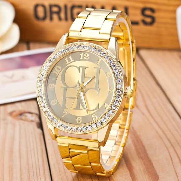 2019 New Watches Women Fashion Quartz Watch Ladies Watches Luxury Crystal Gold Stainless Steel Wristwatches Relogio Feminino Hot