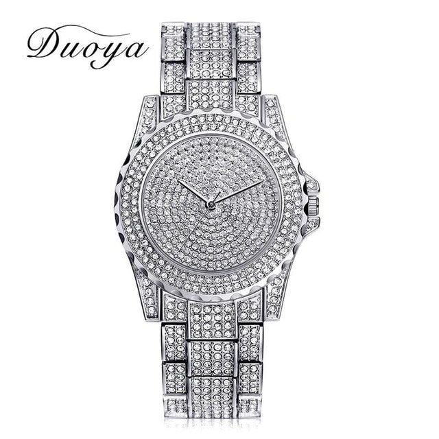 Women Quartz Watch Fashion Bling Casual Ladies Watch Female Quartz Gold Watch Crystal Diamond For Women Clock