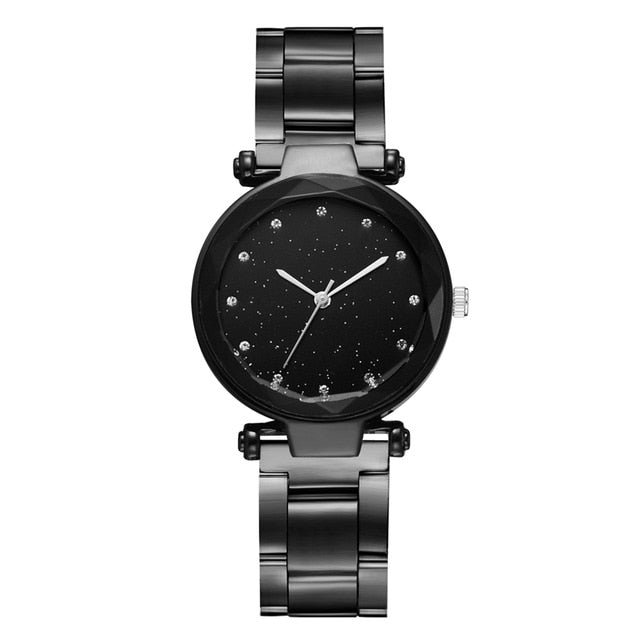 2019 Women Steel Watches Black Bracelet Watch Ladies Casual Quartz Stainless Band Marble Strap Dress Watch Relogio Feminino