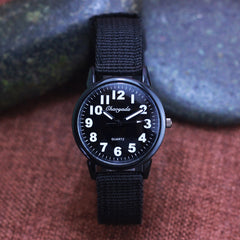 2018 famous hot seller children boys canvas breathable quartz wristwatch students kids clear digital military fashion watches