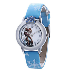 Fashion Brand Cute Kids Quartz Watch Children Girls Leather Crystal Bracelet Cartoon Wristwatch Clock 8A04