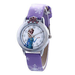 Fashion Brand Cute Kids Quartz Watch Children Girls Leather Crystal Bracelet Cartoon Wristwatch Clock 8A04