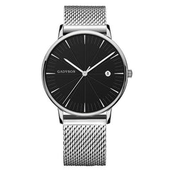 Fashion Business Watch Men Luxury Brand Gold Black Mesh Steel Quartz Watch for Man Minimalist Wrist Watches Relogio Masculino