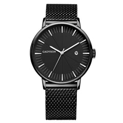 Fashion Business Watch Men Luxury Brand Gold Black Mesh Steel Quartz Watch for Man Minimalist Wrist Watches Relogio Masculino