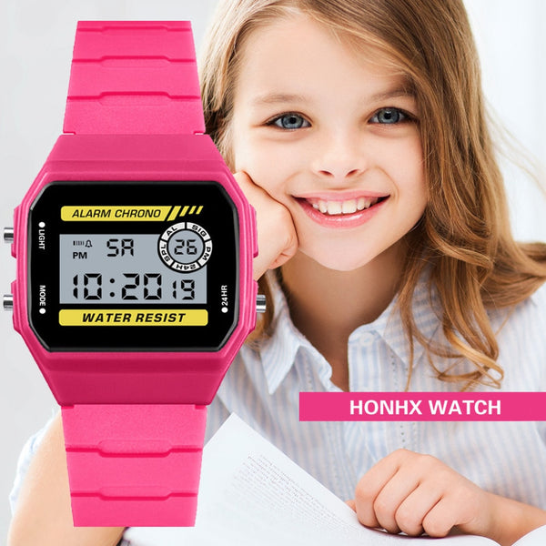 2019 Hot sell HONHX Waterproof Children Boys Luxury Analog Digital Sport LED Waterproof Luminous Wrist Watch Casual reloj Gift