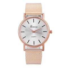 Geneva Women Top Brand Luxury Watch Woman's Bracelet Stainless Steel Delicate Dial Ladies Dress Clock Relogio Feminino Gift Q