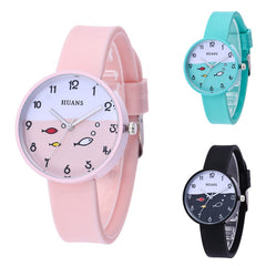 Famous brand New listing children's watch for girls boys gift clock silicone quartz watches kids Fashion cute cartoon fish watch