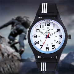 PINBO Fashion Casual Brand Watch Man Outdoor Sport Silicone Strap Buckle Simple Mens Clock Quartz Wrist Watches reloj hombre